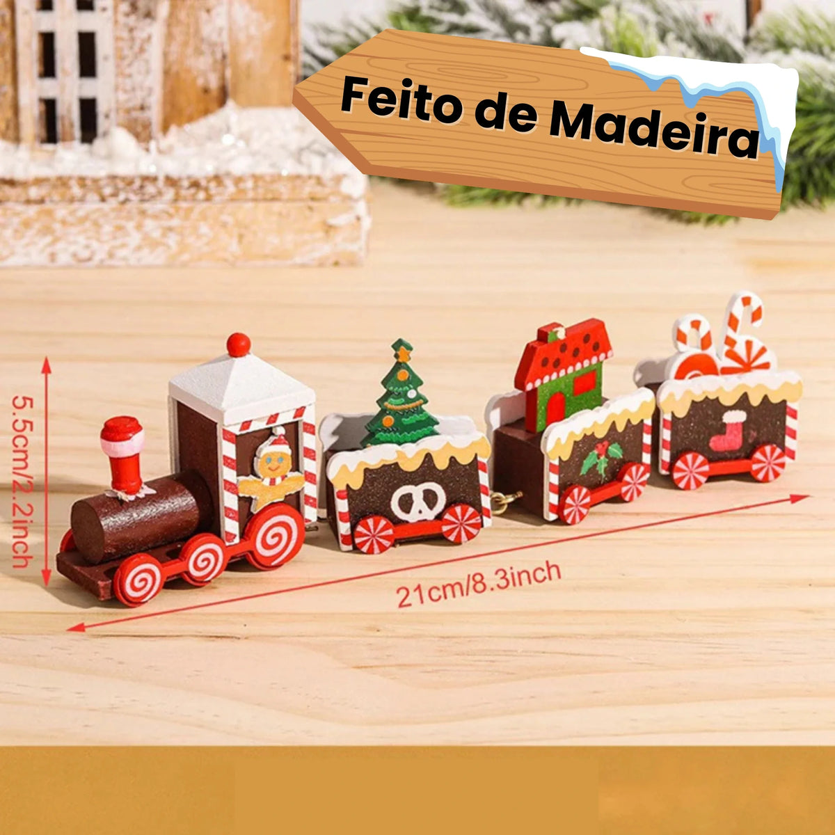 Tren Navideño de Madera