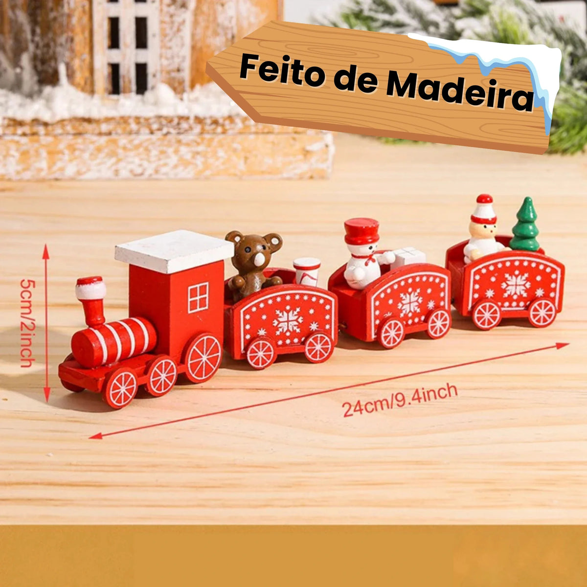 Tren Navideño de Madera