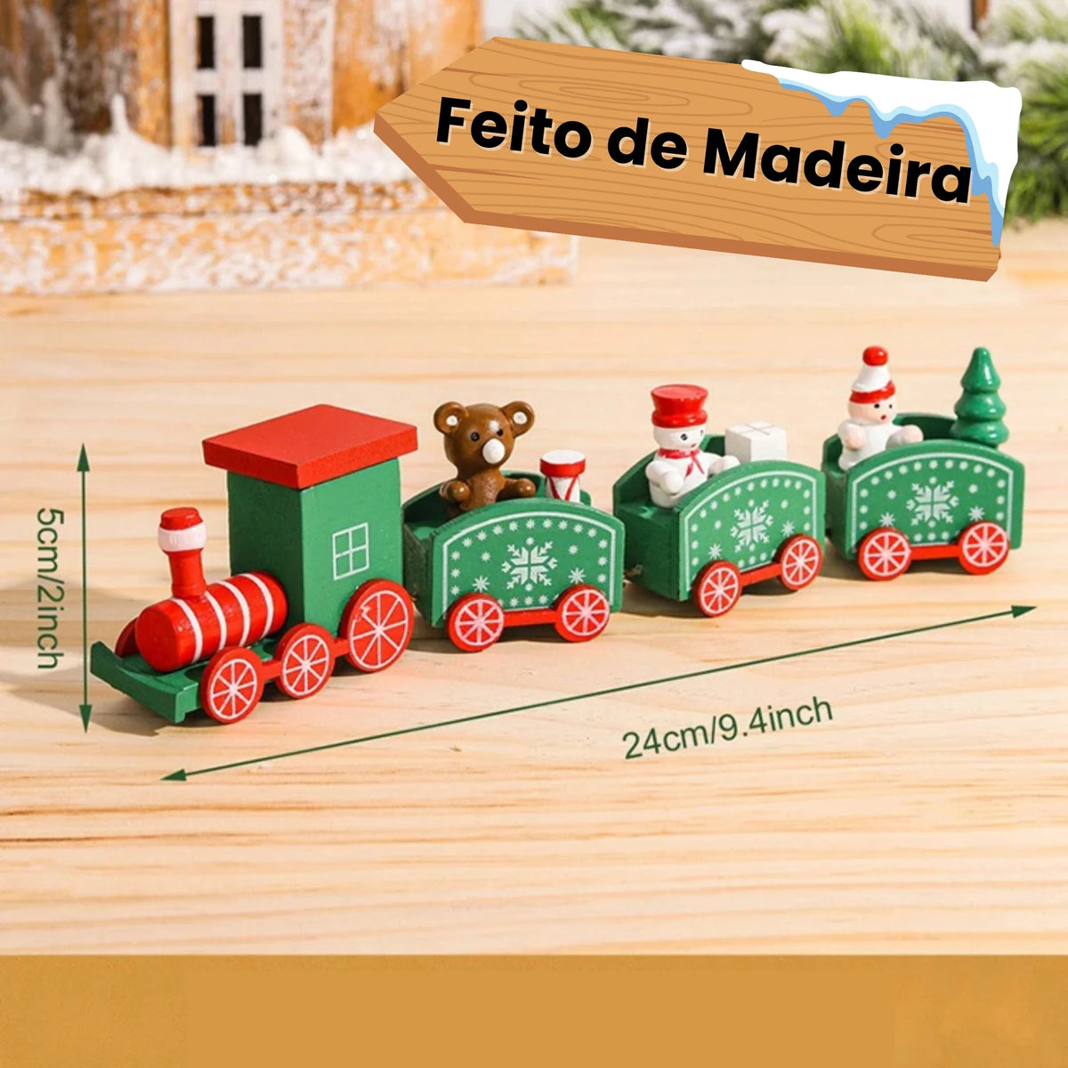 Tren Navideño de Madera