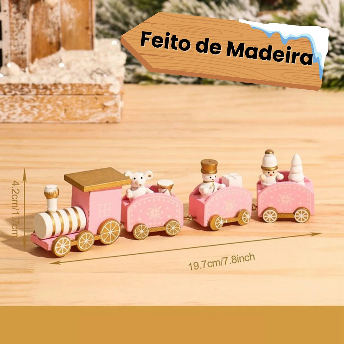 Tren Navideño de Madera