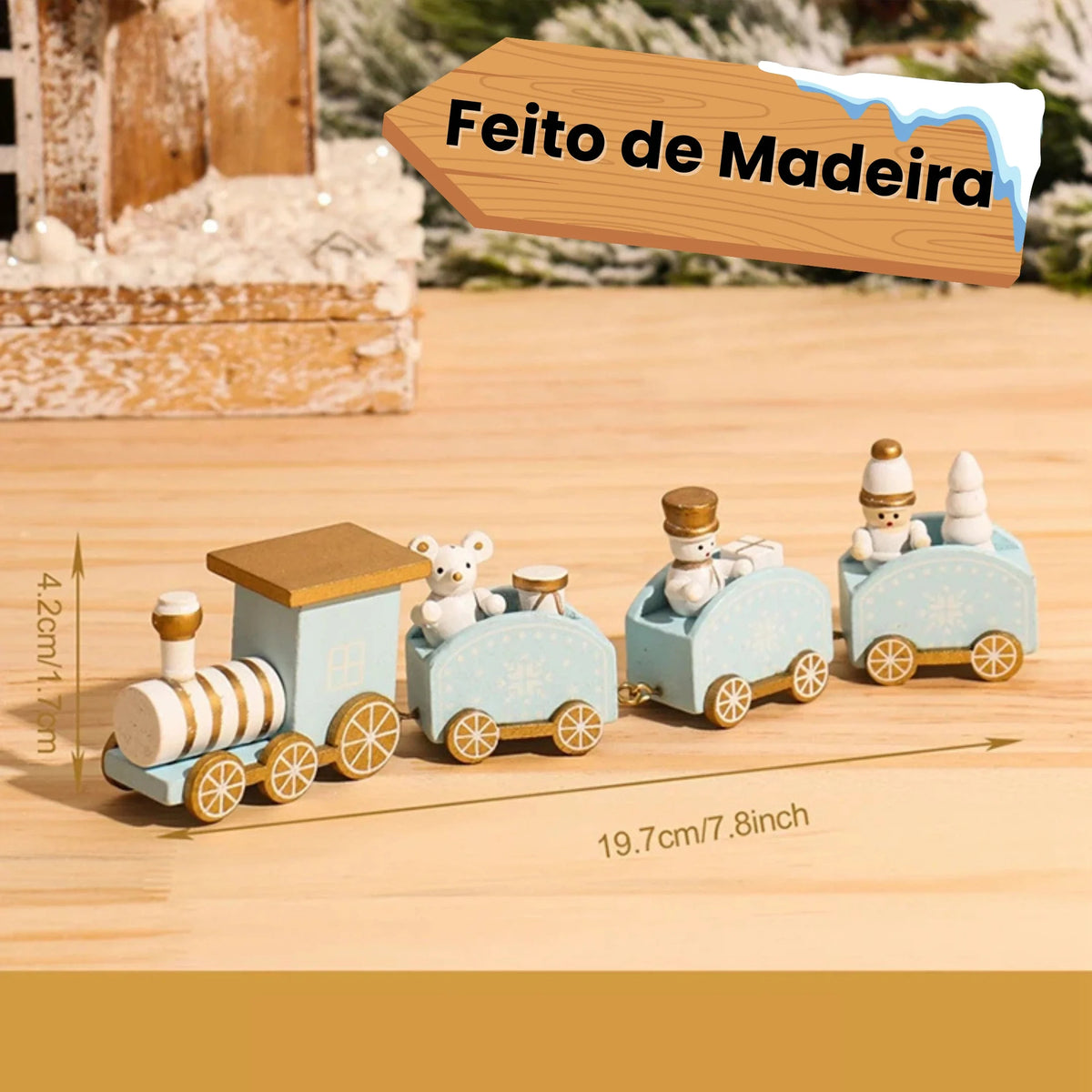 Tren Navideño de Madera